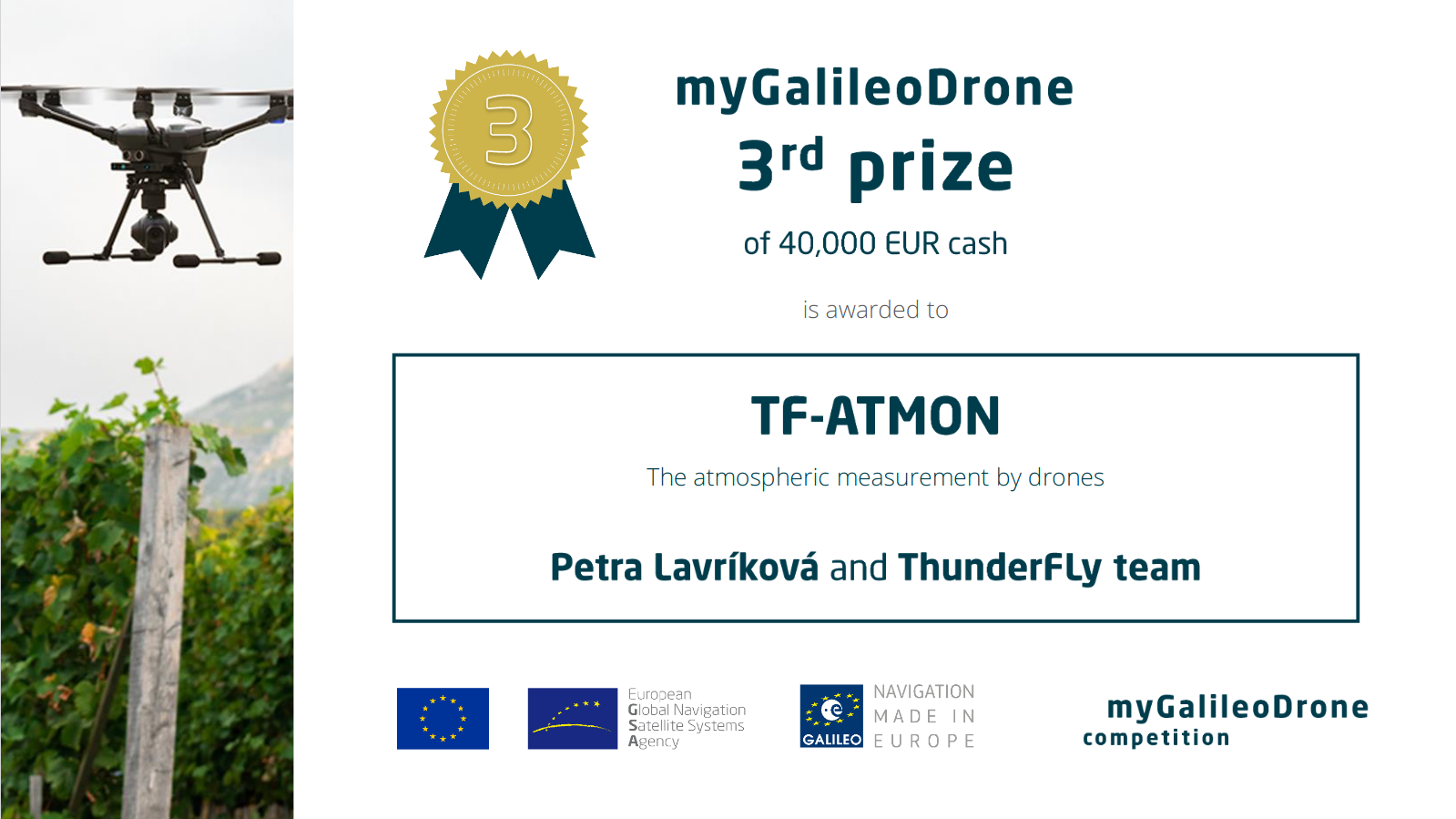 MyGalieoDrone competition certificate